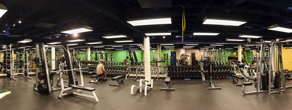 A wide view of the gym floor at ONE Boulder Fitness